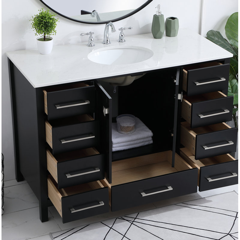 Ensemble de meuble-lavabo simple 48 po Irene, Noir