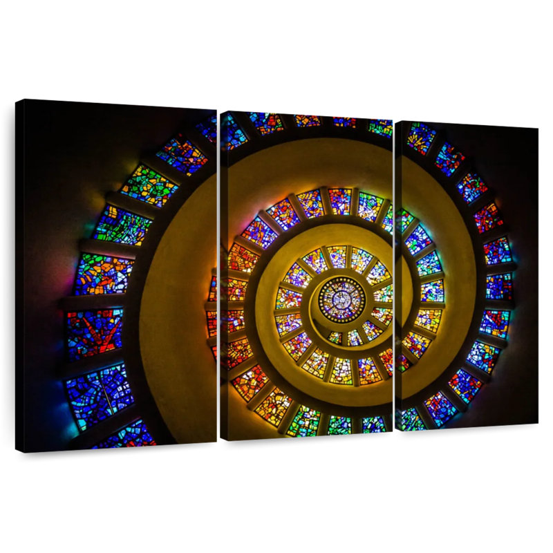 Lilie Spiral Stained Glass Ceiling, 20" H x 33" W