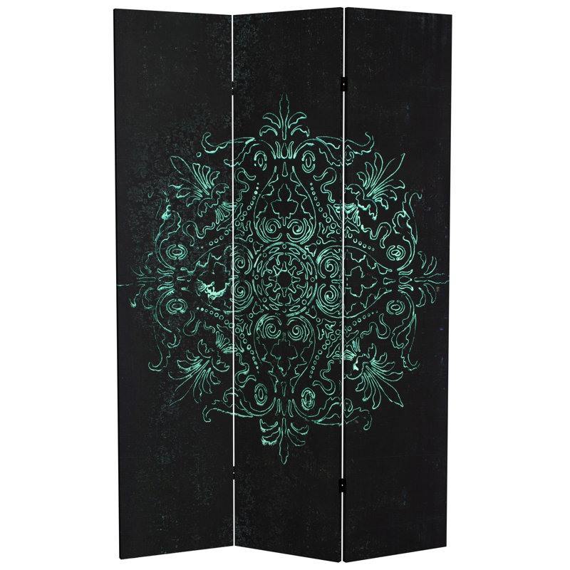 Paravent abstrait expressionniste abstrait, Mandala noir