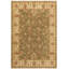 Tapis oriental ivoire / vert en laine noué à la main 5 pi x 6 pi 8 po Dorn