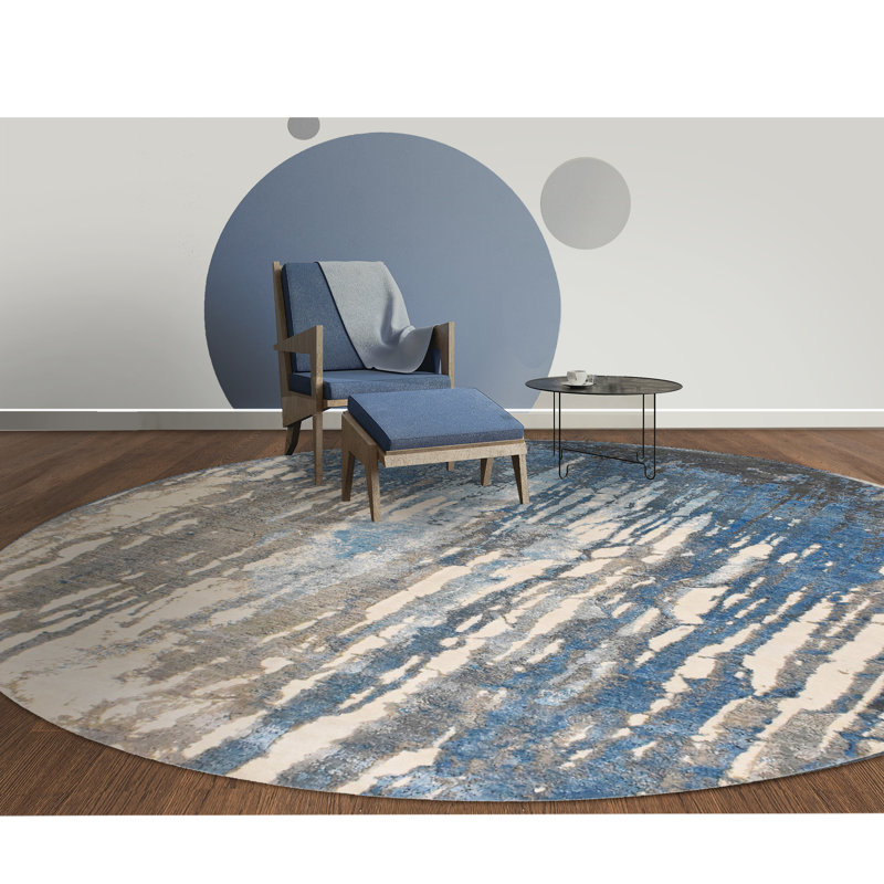 Abstract Area Rug, Round 6' x 6'