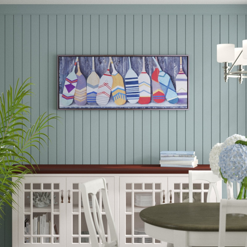 Paddle Family - Peinture sur toile encadrée