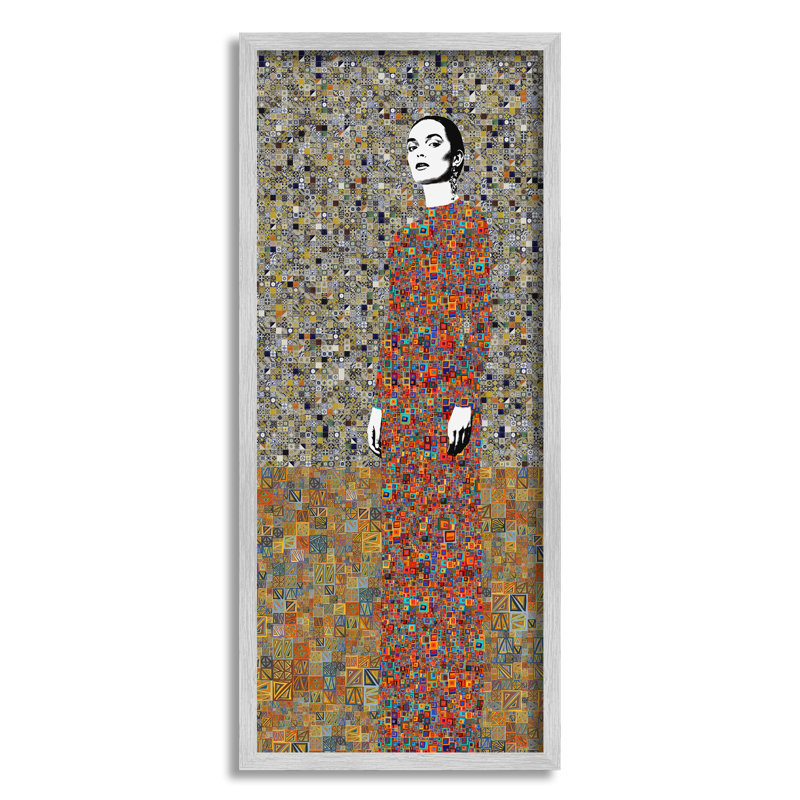 «Woman Nouveau Collage», impression encadrée sur bois, H 24 po x l 10 po x P 1,5 po, Estampe numérique Farmhouse