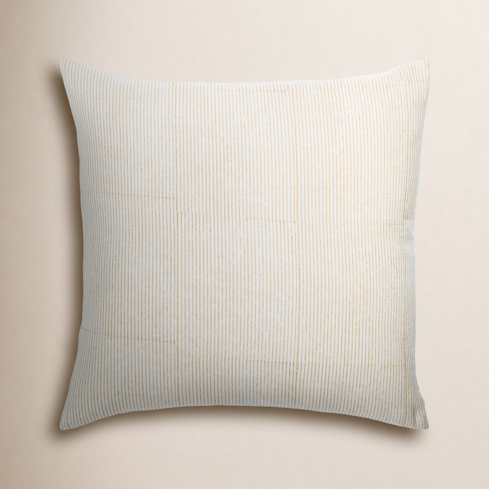 Vischer Striped Linen Throw Pillow, Light Beige, Polyester/Polyfill, 20" x 20"