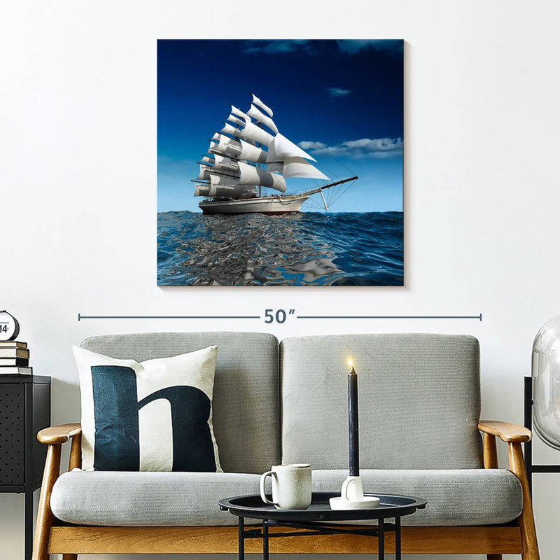 Mehar Metal Sailing Ship, 30" H x 30" W