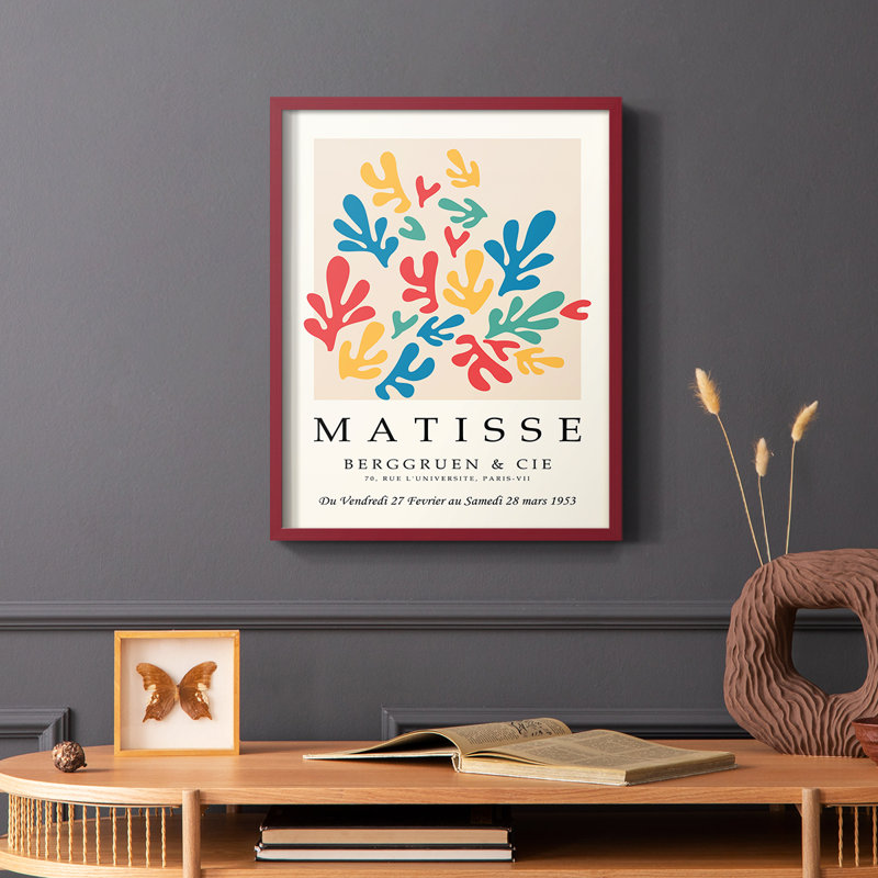 Matisse CCCXLV Framed Print - Solid Wood, Red, 10" H x 8" W