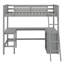 Lit mezzanine simple avec tablettes et bureau, lit mezzanine en bois avec bureau-1742409714
