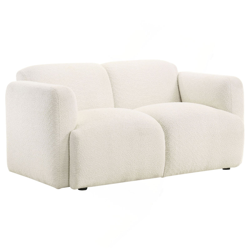 Causeuse Stewart confortable, Tissu blanc