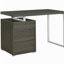 Bureau réversible à 3 tiroirs gris patiné-421116909