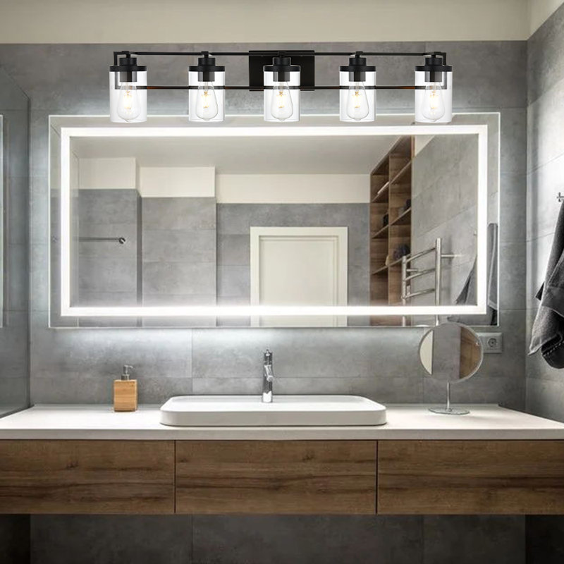 Éclairage de salle de bain à intensité variable à 5 lumières Averykate, Noir