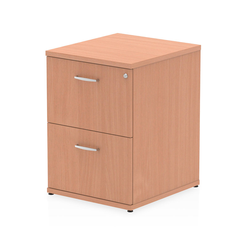 Impulse 50cm Wide 2 -Drawer File Cabinet, Beech
