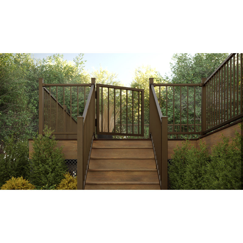 Inspire Railing 32.5-in H Aluminum Stair Panel with Brackets, Brown, 32.5" W x 48" W x 2" D