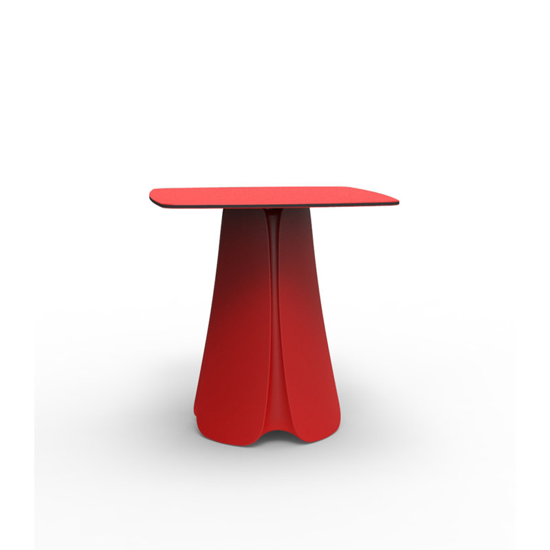 Table d'appoint en plastique Pezzettina, Taupe, L 27,5 po x L 27,5 po x H 28,75 po