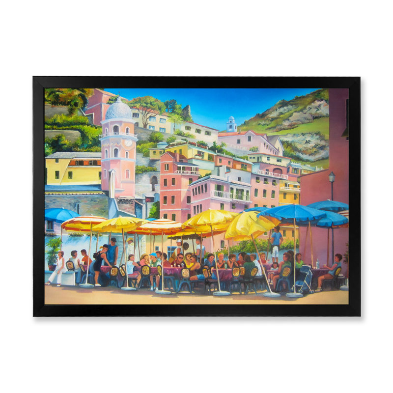 " Spain During Summer ", 24" H x 36" W x 1" D, Black Picture Framed