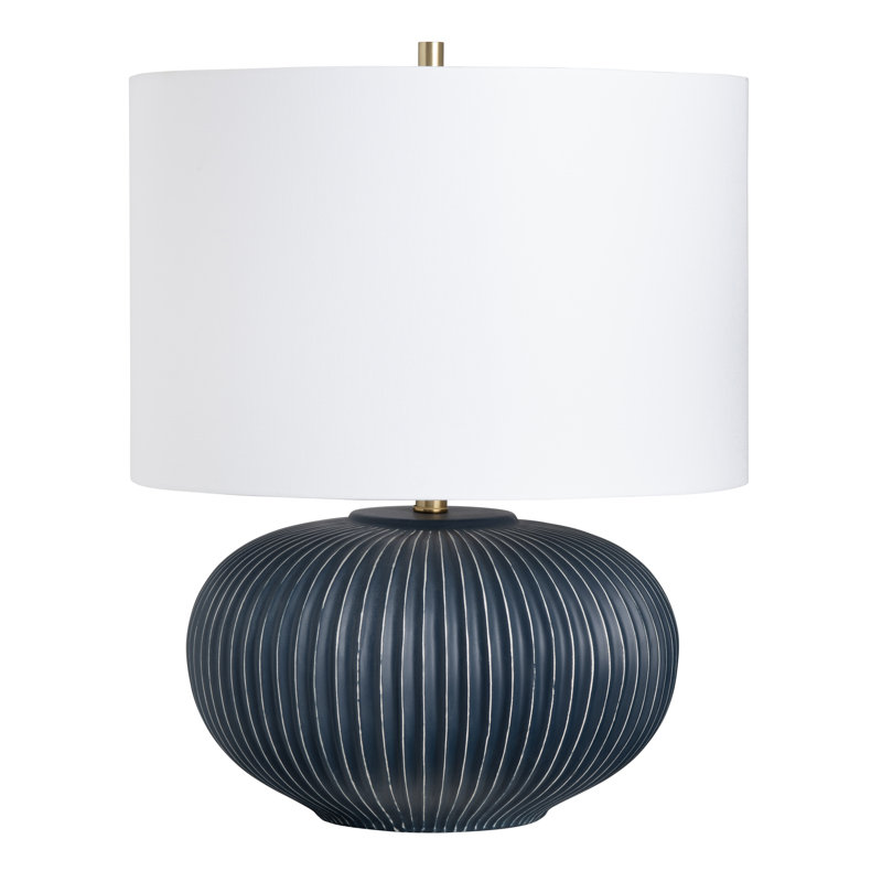 23.75" Ceramic Table Lamp With White Shade