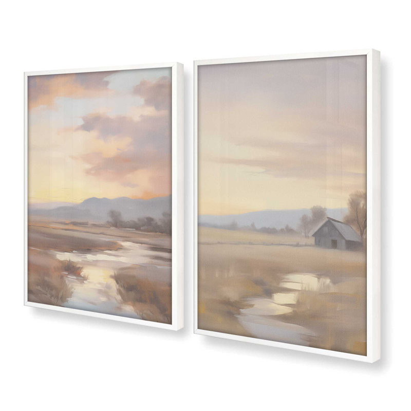 «Serene Sunset Over Fields», Blanc opaque, H 15,25 po x l 12,25 po