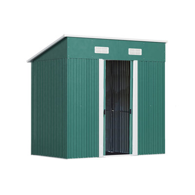 Green Compact Metal Storage Tool Shed