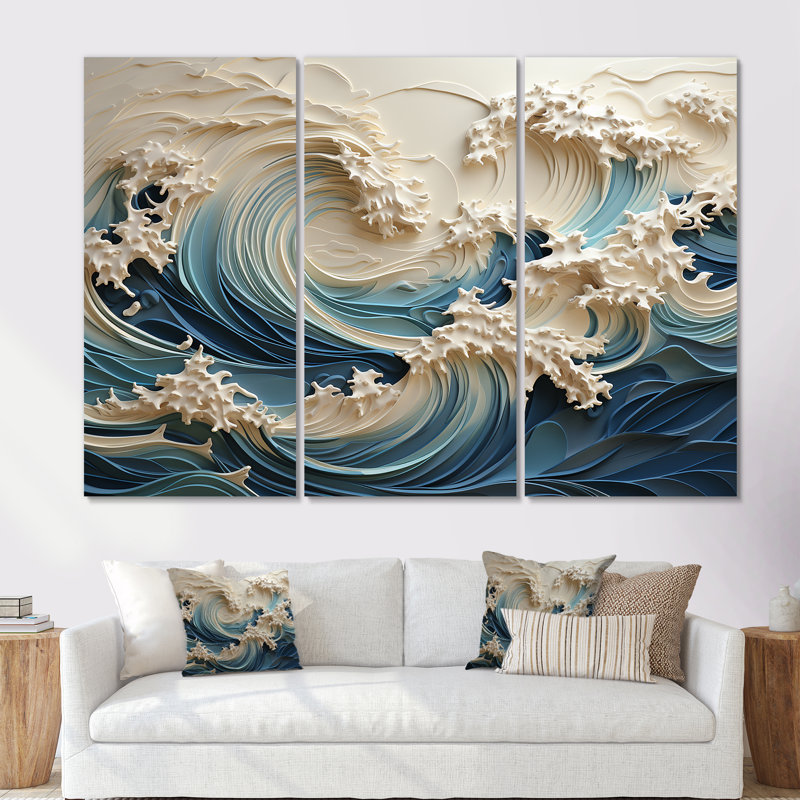 Placence - ensemble de toiles côtières, Toile tendue, H 32 po x l 48 po x P 1 po