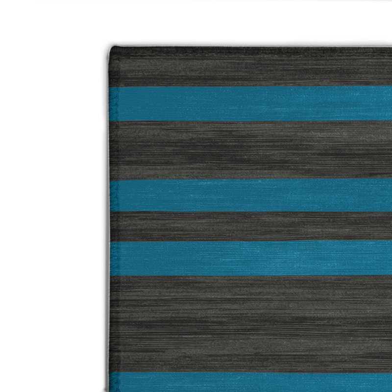 Tapis intérieur / extérieur gris HorizontalStripes, Rectangulaire 2 pi x 3 pi
