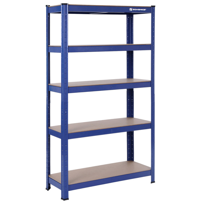 Metal Height -Adjustable Storage Rack, Blue, 150cm H x 75cm W x 30cm D