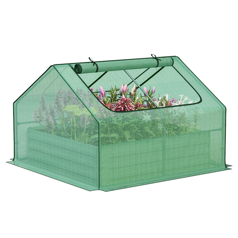 Mini serre surélevée 4,2 x 4,2 x 3 pi, Vert