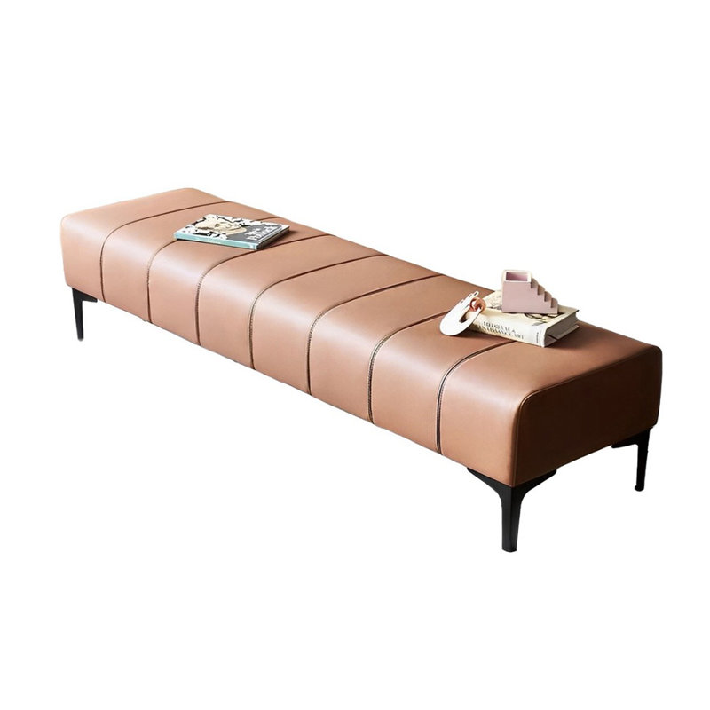Banc rembourré en cuir Ethian, H 16,53 po x l 55,11 po x P 17,71 po