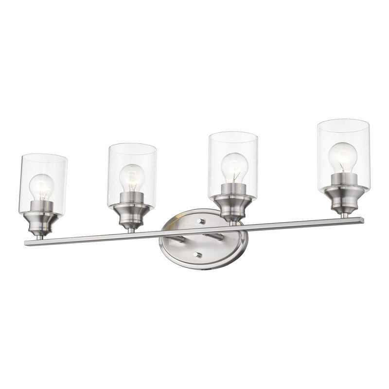 Éclairage pour meuble-lavabo 4 lumières Holbrook, Nickel satiné