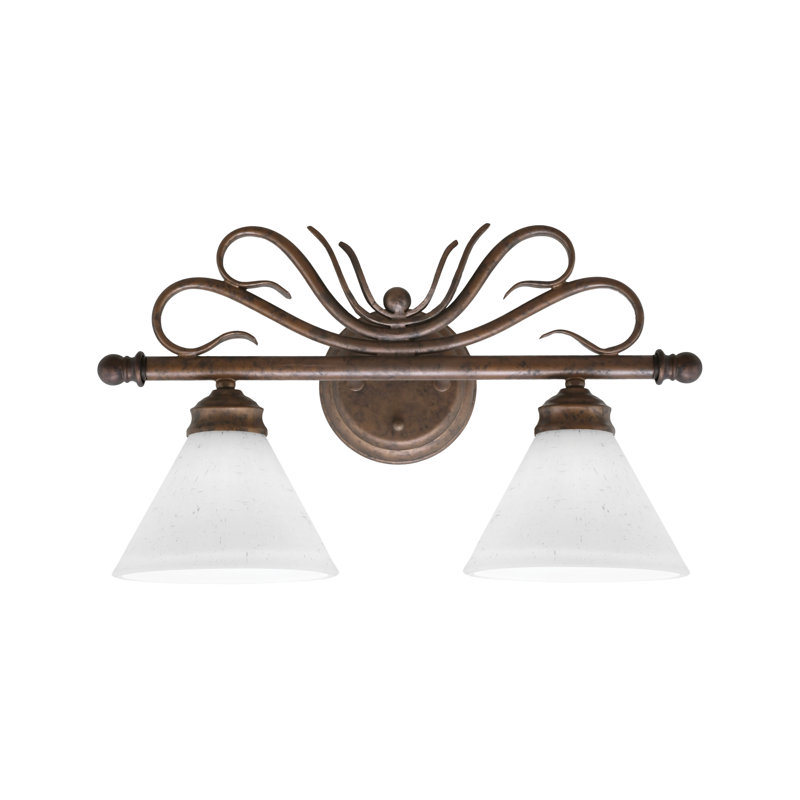 Swan 2 Light Bath Bar Shown In Bronze Finish With 7" White Muslin Glass