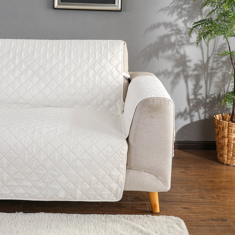 Housse pour fauteuil à coussins carrés/rectangulaires, Beige, H 40 po x l 79 po x P 77 po