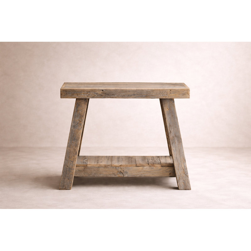 Table d'appoint en bois récupéré 26 po | Table de bout étroite rustique
