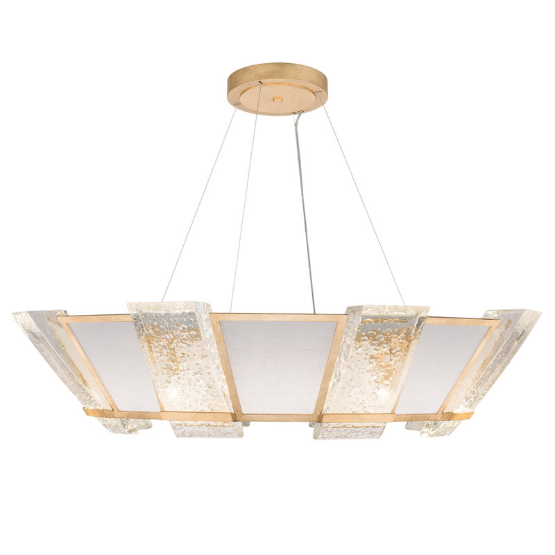Crownstone 16 - Light Chandelier, Fabric, Gold