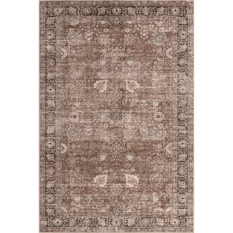  Bayberry Spill Proof Vintage Machine Washable Area Rug, Rectangle 5' x 8'