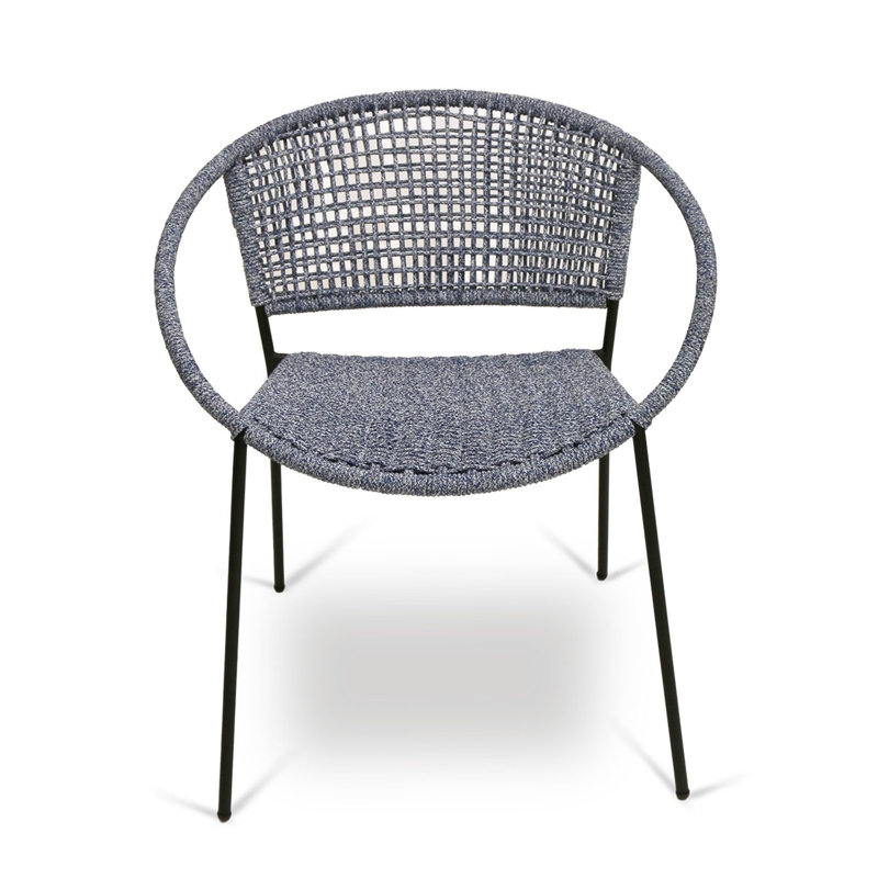 Cove Woven Rope Outdoor Arm Chair, Blue/White