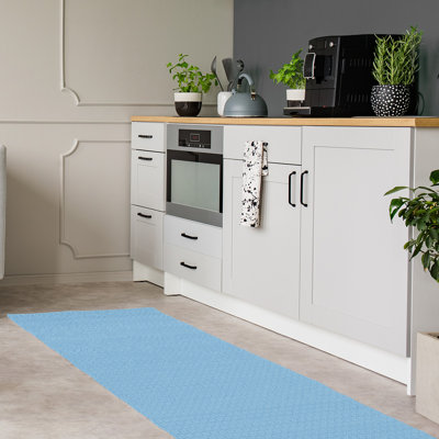 Tapis de zone bleu napperon monochrome