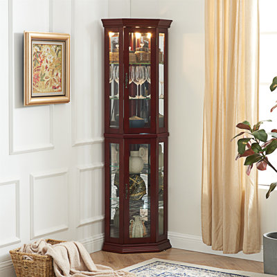 Vitrine de coin avec lumières, vitrine et buffet