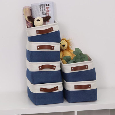 6Pcs Small Baskets for Storage Fabric Storage Baskets for Shelves, Foldable Storage Basket for Organizing Closets, Laundry, Nursery, Baskets for Gifts Empty