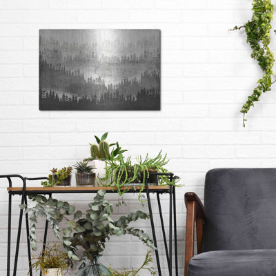 «Mountainscape Silver» par Michael Mullan, art mural en métal