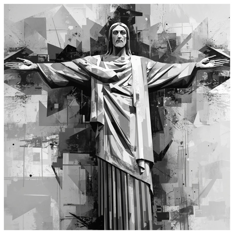 Rideaux de douche Christ The Redeemer, L 70 po x H 84 po