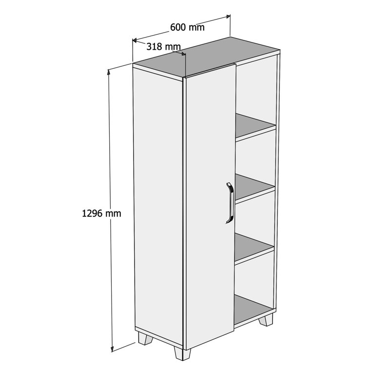 Burroughs 129.6cm Kitchen Pantry, Oak