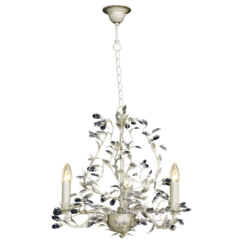 Clemmer 3 - Light Candle Style Chandelier, Cream and Silver
