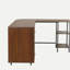 Bureau à deux tons en forme de L avec rangement, couleur noyer