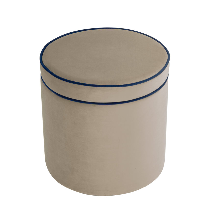 Ava 18" Velvet Storage Ottoman, Tan Velvet