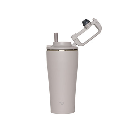 Stainless Carry Tumbler with Pop-up Straw, Stone Greige, 20 oz.