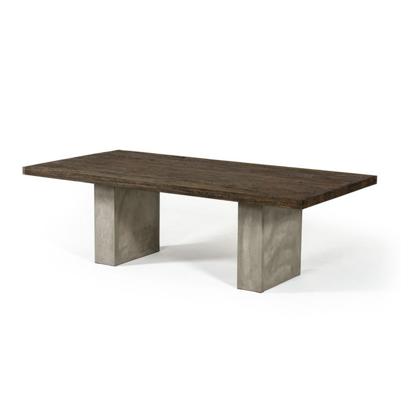 Torian Oak Solid Wood Top Dining Table, 30" H x 118" L x 43" W