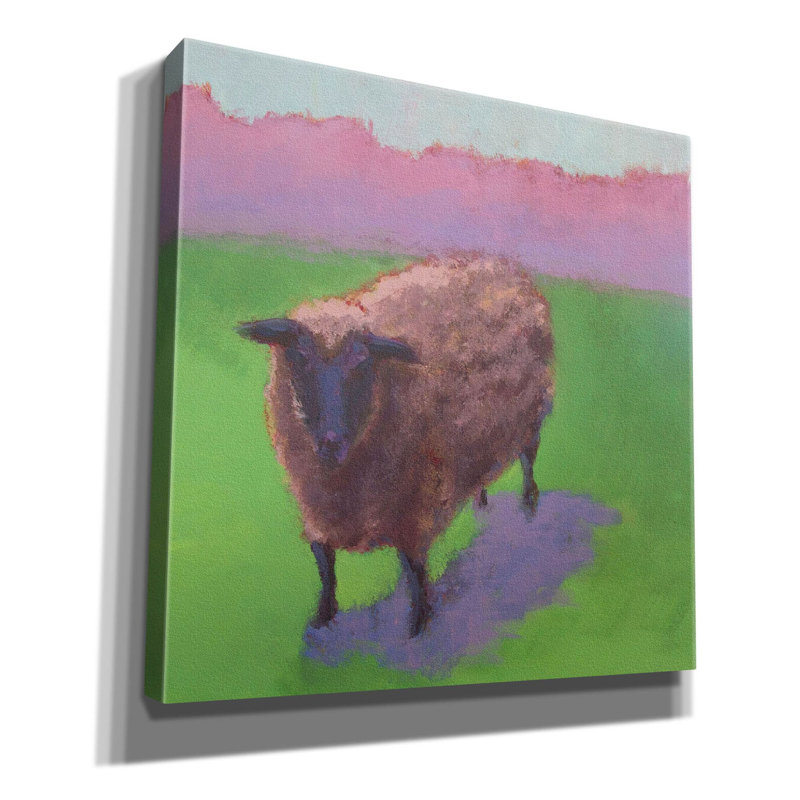  «Pasture Sheep» par Carol Young, art mural sur toile, 12 po x 12 po