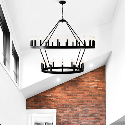 2 étages, 36 po, métal, luxueux pour le plafond de style salon 36 ampoules E12, cadre en métal, îlot de cuisine classique