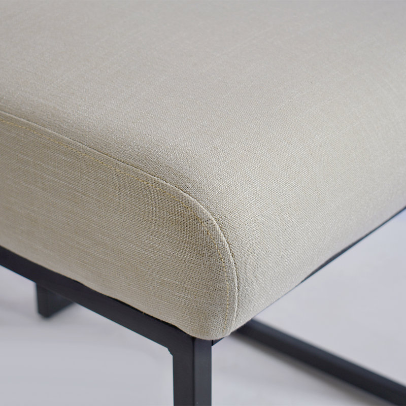 Ensemble de salle à manger 4 personnes avec table rectangulaire Cederick, Noyer, Beige
