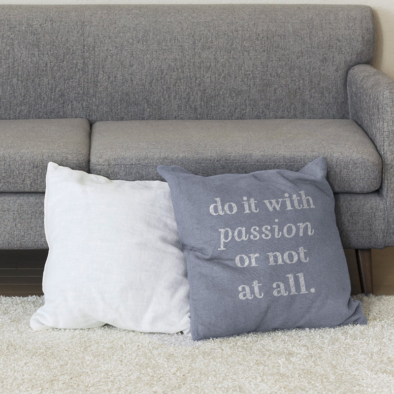 Coussin de sol inspiration passion, H 28 po x l 28 po, Bleu / Blanc
