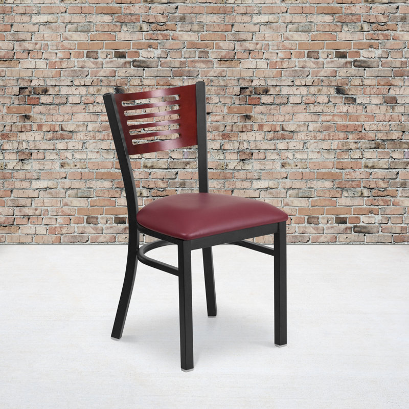 Chaise d'appoint à dossier en lattes de bois Prompton, 1, Mahogany