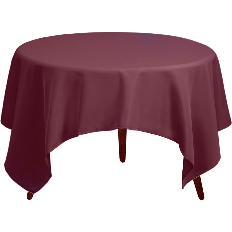 Amilliana Square No Pattern Polyester Tablecloth, 52" Square, Burgundy
